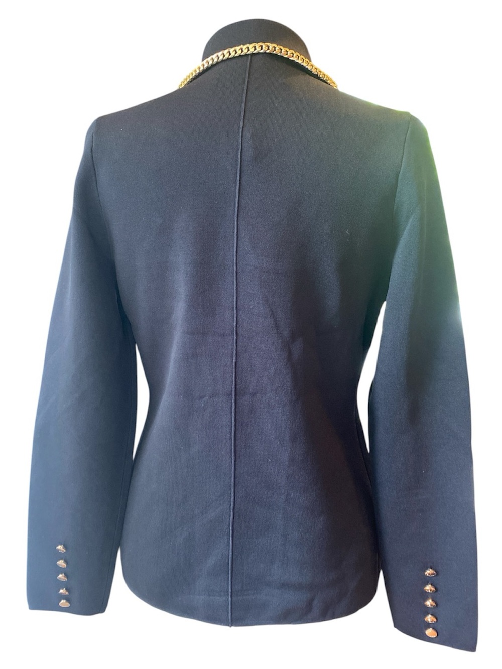 Aleeza Paris Odette Jacket XL, double breasted blazer black, gold chain detail - Picture 3 of 10
